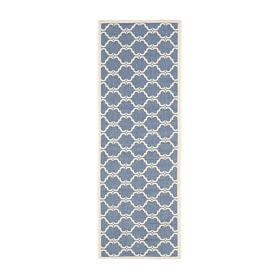 Safavieh Courtyard Collection Jobeth Geometric Indoor/Outdoor Runner Rug