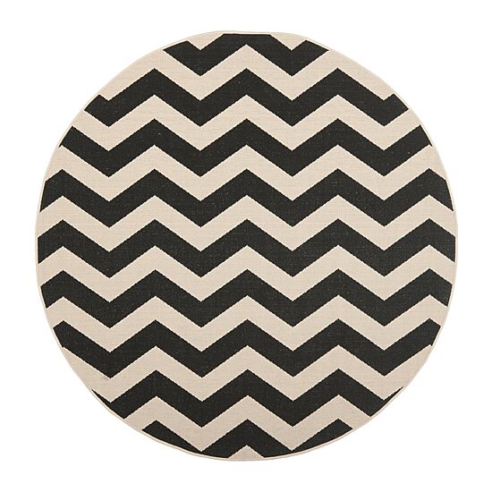 Safavieh Courtyard Collection Kalisha Geometric Indoor/Outdoor Round Area Rug