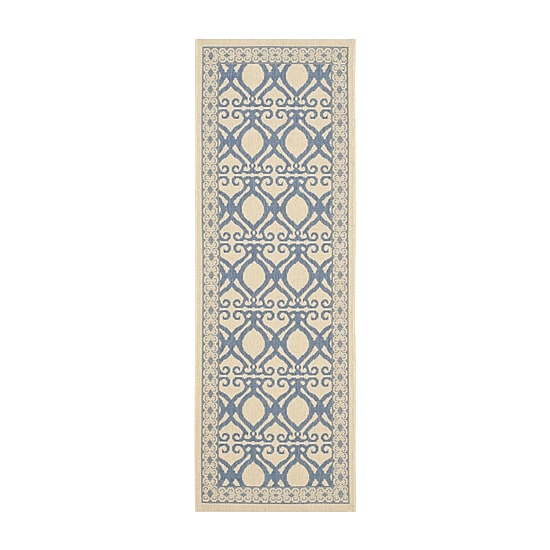 Safavieh Courtyard Collection Desi Geometric Indoor/Outdoor Runner Rug