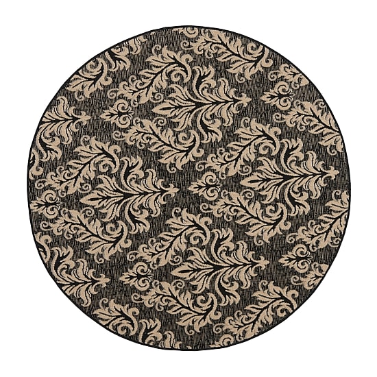 Safavieh Courtyard Collection Domhnall Floral Indoor/Outdoor Round Area Rug