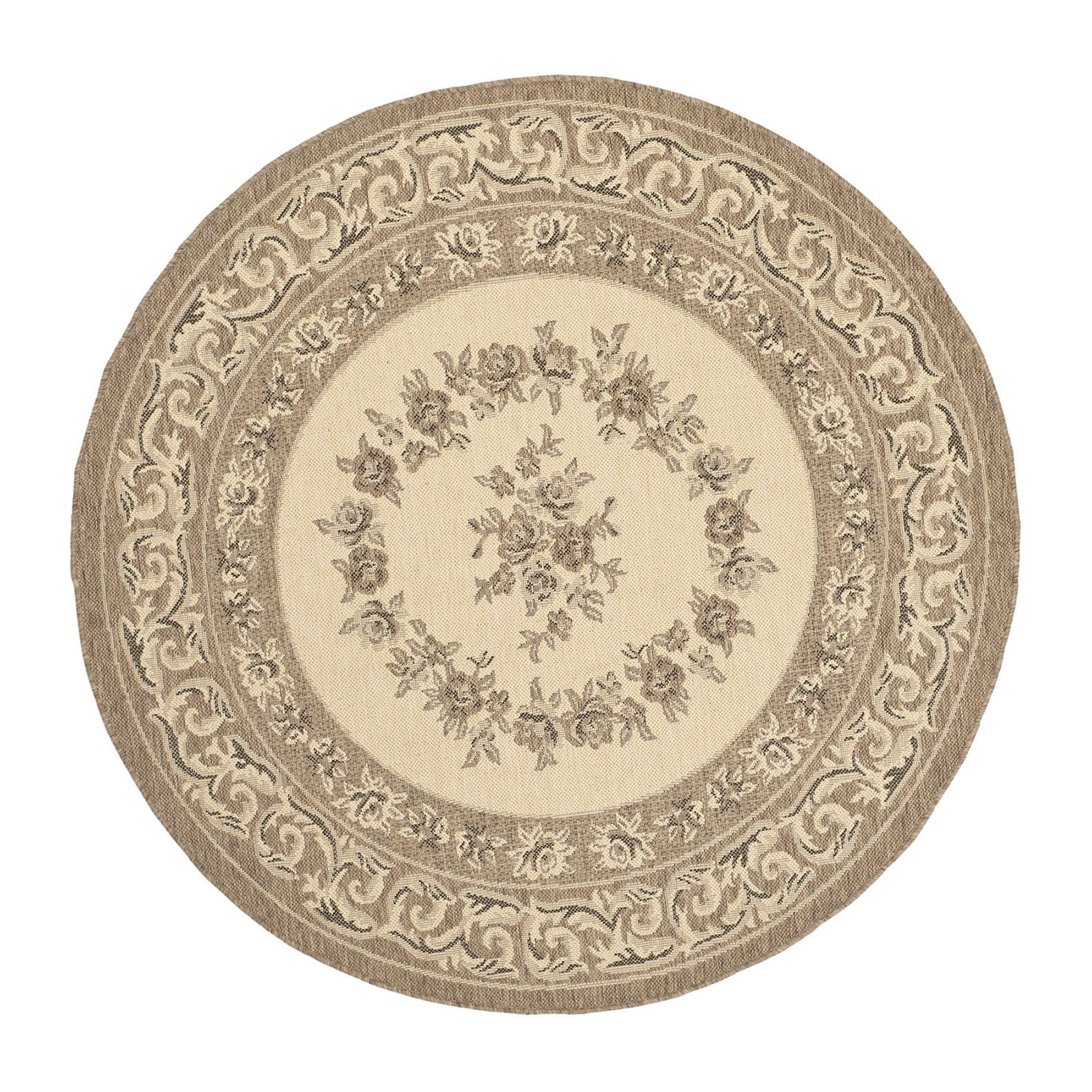 Safavieh Courtyard Collection Dorothea Oriental Indoor/Outdoor Round Area Rug