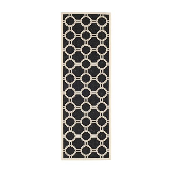 Safavieh Courtyard Collection Shag Geometric Indoor/Outdoor Runner Rug