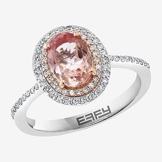 Effy Final Call Womens 1/4 CT. T.W. Diamond & Genuine Gemstone 14K White Gold Cocktail Ring