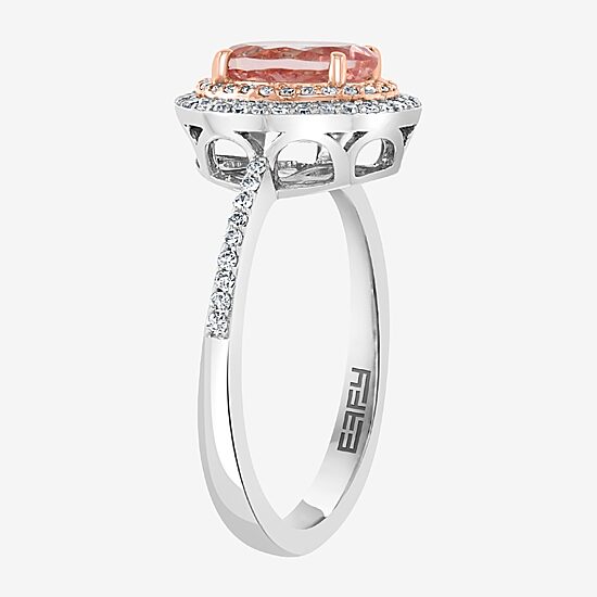 Effy Final Call Womens 1/4 CT. T.W. Diamond & Genuine Gemstone 14K White Gold Cocktail Ring