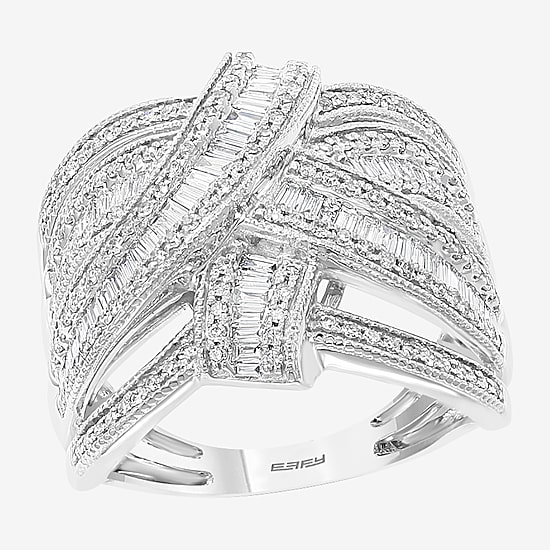 Effy Final Call Womens 7/8 CT. T.W. Natural Diamond 14K Gold Crossover Band