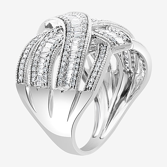Effy Final Call Womens 7/8 CT. T.W. Natural Diamond 14K Gold Crossover Band