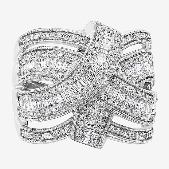 Effy Final Call Womens 7/8 CT. T.W. Natural Diamond 14K Gold Crossover Band
