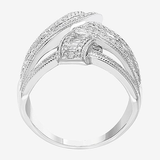 Effy Final Call Womens 7/8 CT. T.W. Natural Diamond 14K Gold Crossover Band