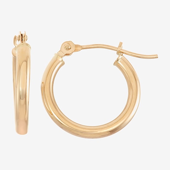 Womens 10K Gold 15mm Hoop Earrings