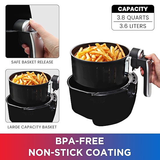 Total Chef Electric Air Fryer- 7 Cooking Presets- Digital Touch Controls