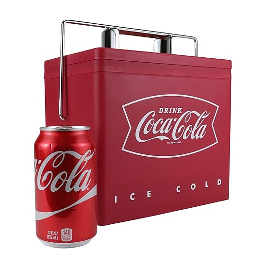 Coca-Cola 6 Can Portable Cooler- Retro Ice Chest Style AC/DC 4L (4.2 qt)