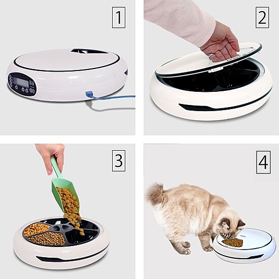 Lentek Programmable Five Meal Pet Dish with Voice Message