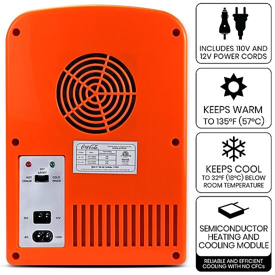 Coca-Cola Fanta 4L Portable Cooler/Warmer 12V AC/DC Mini Fridge