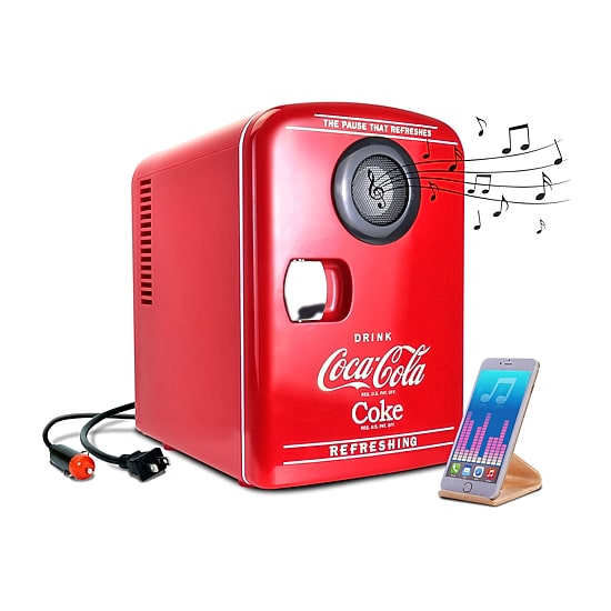 Coca-Cola 4L Mini Fridge/Warmer with Bluetooth Speaker 6 Can