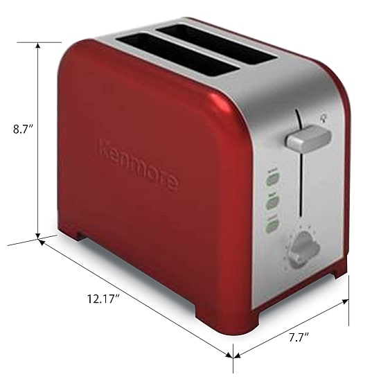 Kenmore 2-Slice Stainless Steel Toaster- Wide Slot- Bagel/Defrost