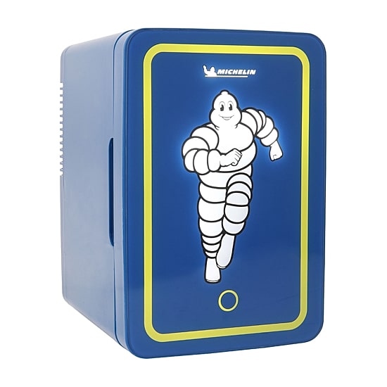 Michelin Portable 6 Can 12V Mini Fridge with LED Door Light, 6L (6.3 qt) AC/DC Cooler, Blue