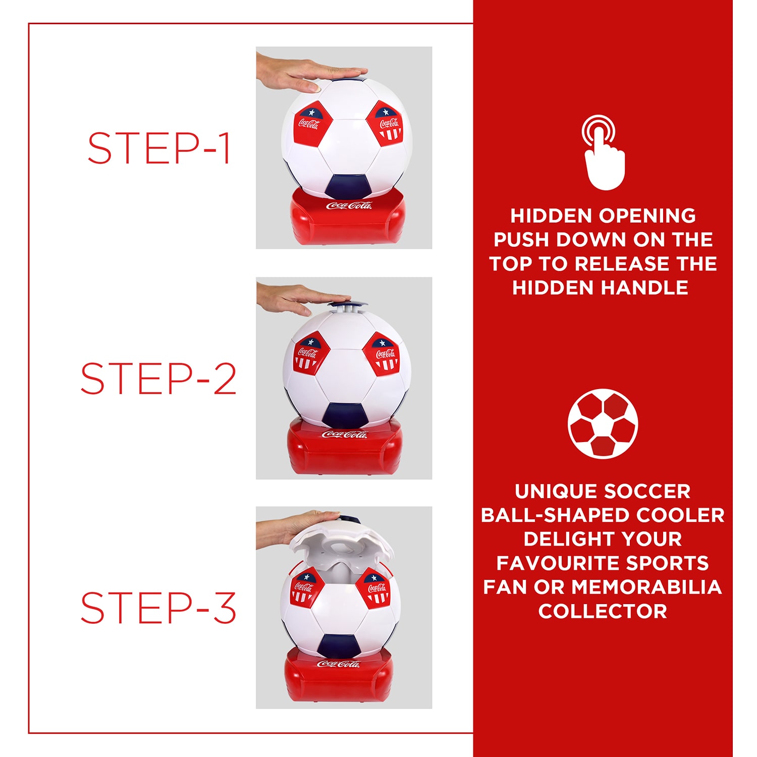 Coca-Cola Soccer Ball 5 Can Beverage Cooler