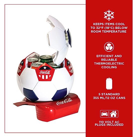 Coca-Cola Soccer Ball 5 Can Beverage Cooler