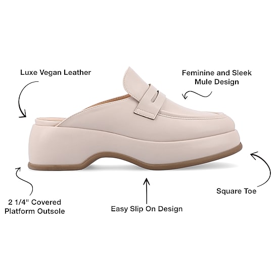 Journee Collection Antonina Womens Square Closed Toe Mules