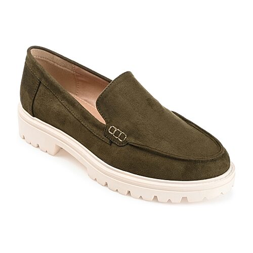 Journee Collection Erika Womens Pointed Closed Toe Loafers, 7 Wide, Green