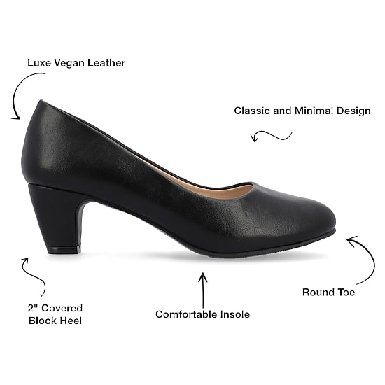 Journee Collection Luu Womens Round Closed Toe Block Heel Pumps