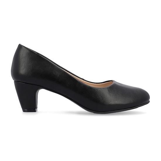 Journee Collection Luu Womens Round Closed Toe Block Heel Pumps