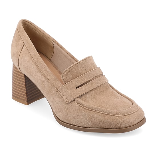 Journee Collection Malleah Womens Square Closed Toe Stacked Heel Pumps