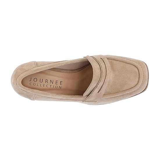 Journee Collection Malleah Womens Square Closed Toe Stacked Heel Pumps
