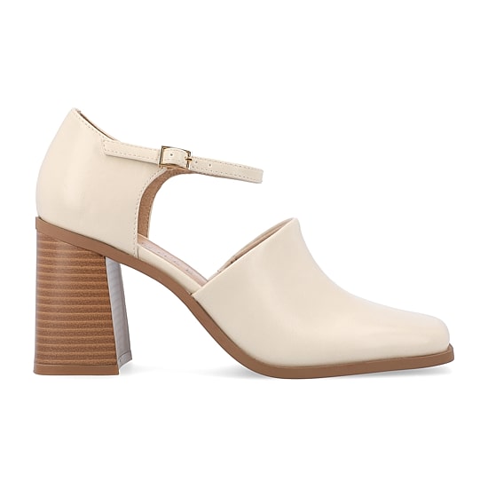 Journee Collection Bobby Womens Square Closed Toe Stacked Heel Pumps