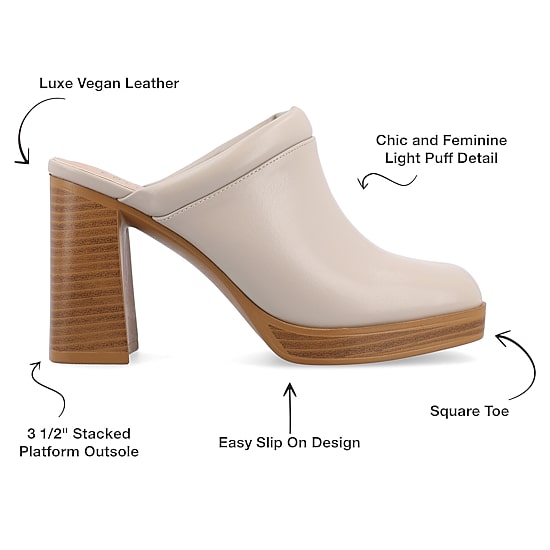 Journee Collection Izara Womens Square Closed Toe Stacked Heel Pumps