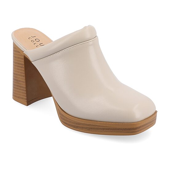 Journee Collection Izara Womens Square Closed Toe Stacked Heel Pumps