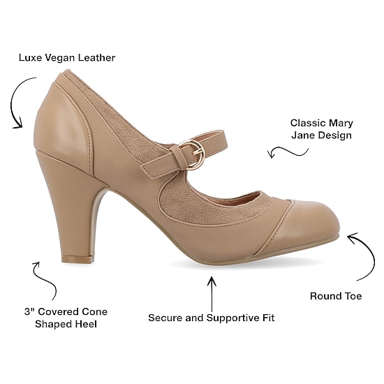 Journee Collection Siri Womens Round Closed Toe Cone Heel Pumps