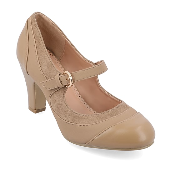 Journee Collection Siri Womens Round Closed Toe Cone Heel Pumps