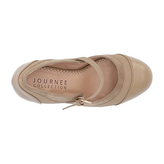 Journee Collection Siri Womens Round Closed Toe Cone Heel Pumps