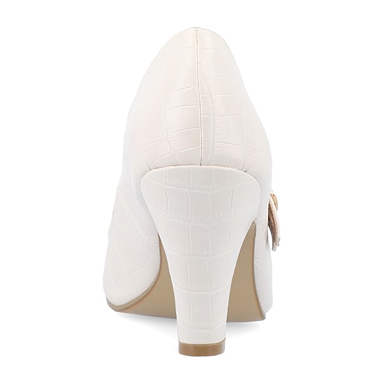 Journee Collection Windy Womens Round Closed Toe Cone Heel Pumps