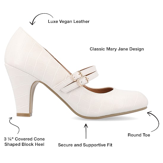 Journee Collection Windy Womens Round Closed Toe Cone Heel Pumps