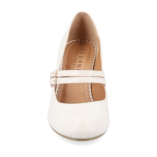 Journee Collection Windy Womens Round Closed Toe Cone Heel Pumps