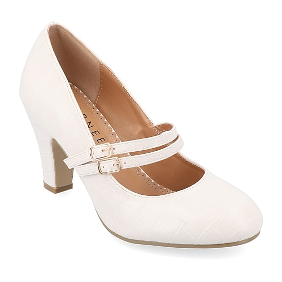 Journee Collection Windy Womens Round Closed Toe Cone Heel Pumps