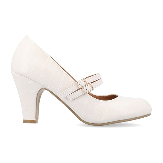 Journee Collection Windy Womens Round Closed Toe Cone Heel Pumps