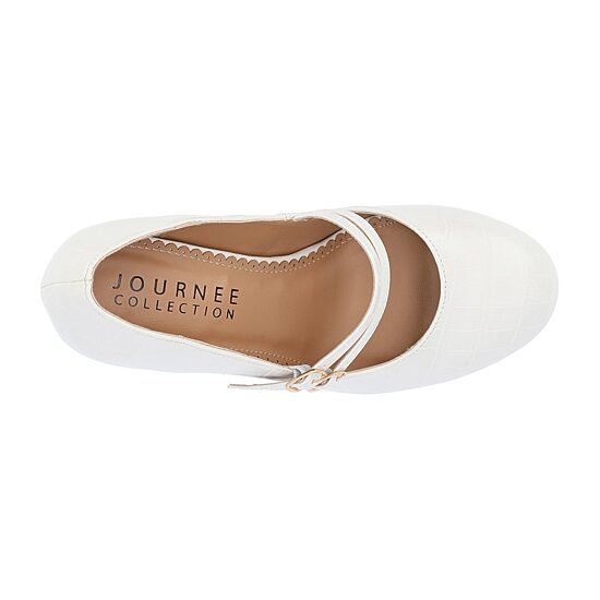 Journee Collection Windy Womens Round Closed Toe Cone Heel Pumps