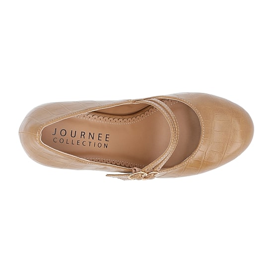 Journee Collection Windy Womens Round Closed Toe Cone Heel Pumps