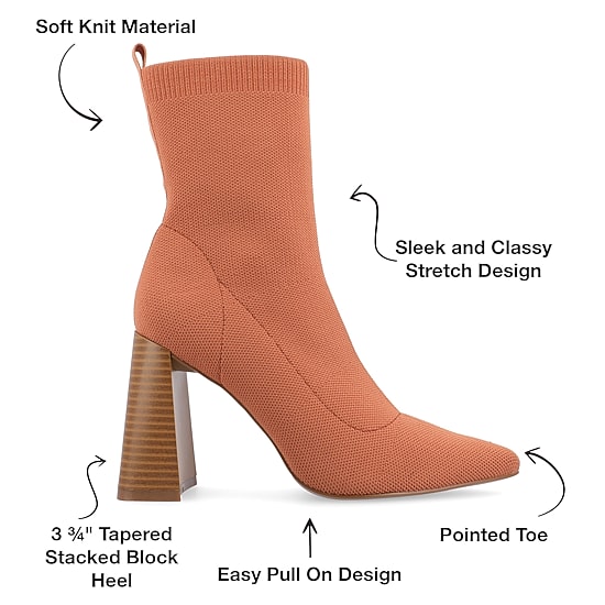 Journee Collection Womens Noralinn Stacked Heel Booties