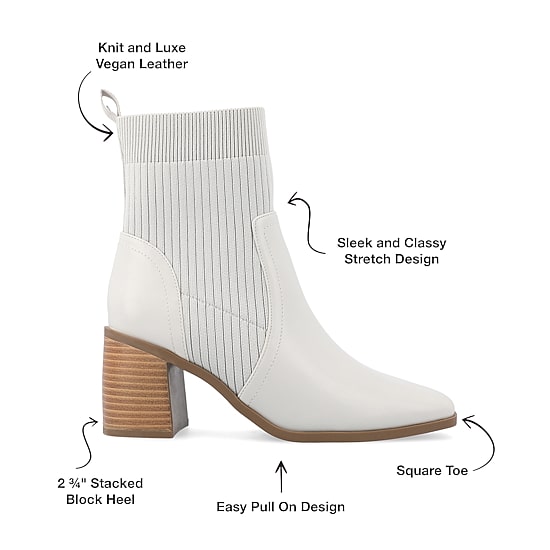 Journee Collection Womens Harlowe Stacked Heel Booties