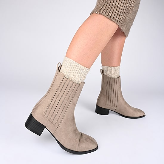 Journee Collection Womens Wrenley Stacked Heel Booties