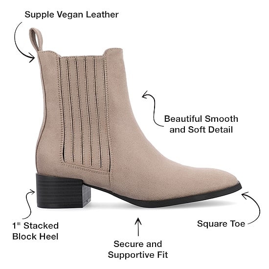 Journee Collection Womens Wrenley Stacked Heel Booties