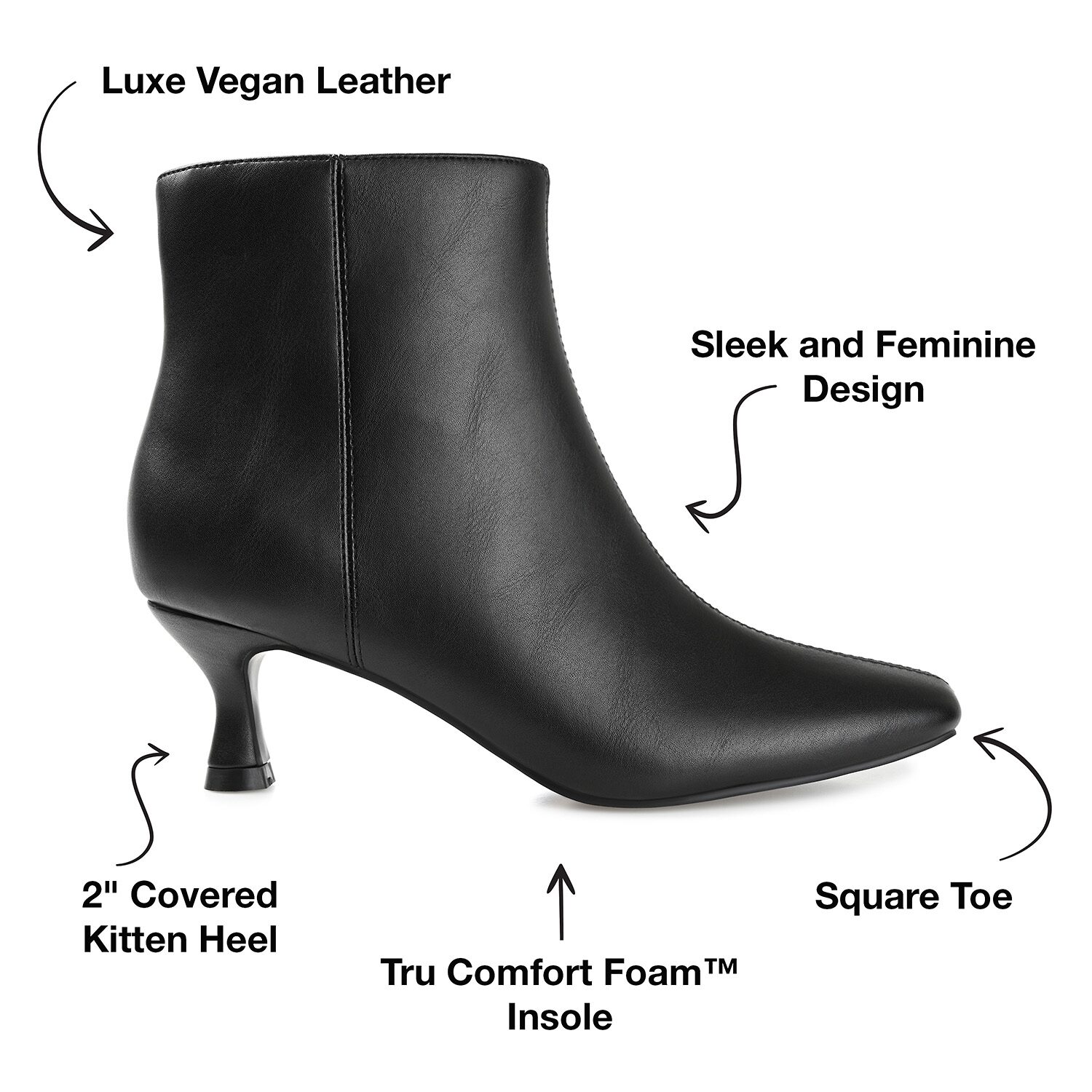 Journee Collection Womens Kelssa-Wd Kitten Heel Booties Wide Width