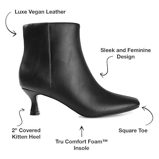 Journee Collection Womens Kelssa-Wd Kitten Heel Booties Wide Width