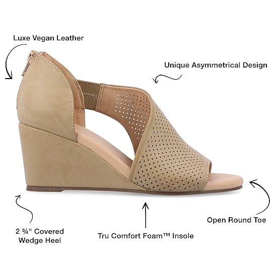 Journee Collection Aretha Womens Round Peep Toe Wedge Heel Pumps