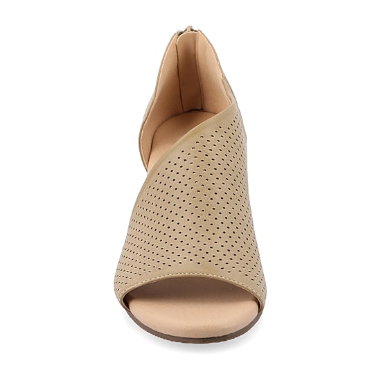 Journee Collection Aretha Womens Round Peep Toe Wedge Heel Pumps