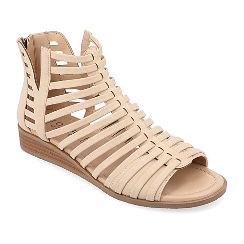 Journee Collection Womens Delilah Gladiator Sandals, 8 Medium, Beige